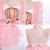 imageIDOPIP Baby Girls Sequin Strawberry Cherry Tutu Dress Summer Backless Lace Princess Birthday Party Dress with Headband OutfitPink Pumpkin