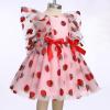 imageIDOPIP Baby Girls Sequin Strawberry Cherry Tutu Dress Summer Backless Lace Princess Birthday Party Dress with Headband OutfitPink Strawberry