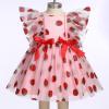 imageIDOPIP Baby Girls Sequin Strawberry Cherry Tutu Dress Summer Backless Lace Princess Birthday Party Dress with Headband OutfitPink Strawberry