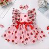 imageIDOPIP Baby Girls Sequin Strawberry Cherry Tutu Dress Summer Backless Lace Princess Birthday Party Dress with Headband OutfitPink Strawberry