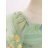 imageIDOPIP Toddler Baby Girls Dresses Long Puff Sleeve Pageant Mesh Tutu Dress Infant Wedding Baptism Photo Shoot Tulle DressGreen