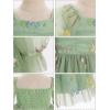 imageIDOPIP Toddler Baby Girls Dresses Long Puff Sleeve Pageant Mesh Tutu Dress Infant Wedding Baptism Photo Shoot Tulle DressGreen