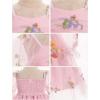 imageIDOPIP Toddler Baby Girls Dresses Long Puff Sleeve Pageant Mesh Tutu Dress Infant Wedding Baptism Photo Shoot Tulle DressPink Floral