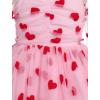 imageIDOPIP Toddler Baby Girls Dresses Long Puff Sleeve Pageant Mesh Tutu Dress Infant Wedding Baptism Photo Shoot Tulle DressPink Heart