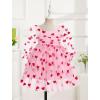 imageIDOPIP Toddler Baby Girls Dresses Long Puff Sleeve Pageant Mesh Tutu Dress Infant Wedding Baptism Photo Shoot Tulle DressPink Heart