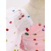 imageIDOPIP Toddler Baby Girls Dresses Long Puff Sleeve Pageant Mesh Tutu Dress Infant Wedding Baptism Photo Shoot Tulle DressPolka Dot