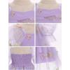 imageIDOPIP Toddler Baby Girls Dresses Long Puff Sleeve Pageant Mesh Tutu Dress Infant Wedding Baptism Photo Shoot Tulle DressPurple Floral