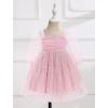 imageIDOPIP Toddler Baby Girls Dresses Long Puff Sleeve Pageant Mesh Tutu Dress Infant Wedding Baptism Photo Shoot Tulle DressSnowflake