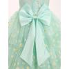 imageIDOPIP Flower Girls Tulle VNeck Bowknot Dress for Kids Long A Line Wedding Pageant Dresses Princess Birthday Party Ball GownGreen
