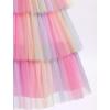imageIDOPIP Flower Girls Tulle VNeck Bowknot Dress for Kids Long A Line Wedding Pageant Dresses Princess Birthday Party Ball GownPink Rainbow