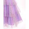 imageIDOPIP Flower Girls Tulle VNeck Bowknot Dress for Kids Long A Line Wedding Pageant Dresses Princess Birthday Party Ball GownPurple