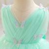 imageIDOPIP Toddler Baby Girls Shiny Butterfly Tutu Dress Princess Birthday Party Pageant Flower Girl Wedding VBackless DressesAqua