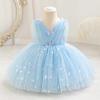 imageIDOPIP Toddler Baby Girls Shiny Butterfly Tutu Dress Princess Birthday Party Pageant Flower Girl Wedding VBackless DressesBlue