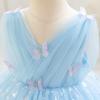 imageIDOPIP Toddler Baby Girls Shiny Butterfly Tutu Dress Princess Birthday Party Pageant Flower Girl Wedding VBackless DressesBlue