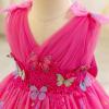 imageIDOPIP Toddler Baby Girls Shiny Butterfly Tutu Dress Princess Birthday Party Pageant Flower Girl Wedding VBackless DressesHot Pink  Shiny