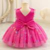 imageIDOPIP Toddler Baby Girls Shiny Butterfly Tutu Dress Princess Birthday Party Pageant Flower Girl Wedding VBackless DressesHot Pink  Shiny