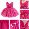 imageIDOPIP Toddler Baby Girls Shiny Butterfly Tutu Dress Princess Birthday Party Pageant Flower Girl Wedding VBackless DressesHot Pink  Shiny