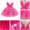 imageIDOPIP Toddler Baby Girls Shiny Butterfly Tutu Dress Princess Birthday Party Pageant Flower Girl Wedding VBackless DressesHot Pink