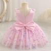 imageIDOPIP Toddler Baby Girls Shiny Butterfly Tutu Dress Princess Birthday Party Pageant Flower Girl Wedding VBackless DressesPink  Shiny