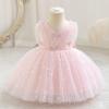 imageIDOPIP Toddler Baby Girls Shiny Butterfly Tutu Dress Princess Birthday Party Pageant Flower Girl Wedding VBackless DressesPink