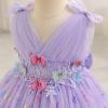 imageIDOPIP Toddler Baby Girls Shiny Butterfly Tutu Dress Princess Birthday Party Pageant Flower Girl Wedding VBackless DressesPurple  Shiny
