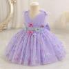 imageIDOPIP Toddler Baby Girls Shiny Butterfly Tutu Dress Princess Birthday Party Pageant Flower Girl Wedding VBackless DressesPurple  Shiny