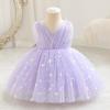 imageIDOPIP Toddler Baby Girls Shiny Butterfly Tutu Dress Princess Birthday Party Pageant Flower Girl Wedding VBackless DressesPurple