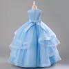 imageIDOPIP Sequin Flower Girl Dress for Wedding Pageant Tulle Ball Gown Prom Kids Princess Birthday Party Bridesmaid Maxi DressesBlue