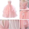 imageIDOPIP Sequin Flower Girl Dress for Wedding Pageant Tulle Ball Gown Prom Kids Princess Birthday Party Bridesmaid Maxi DressesPink