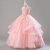 imageIDOPIP Sequin Flower Girl Dress for Wedding Pageant Tulle Ball Gown Prom Kids Princess Birthday Party Bridesmaid Maxi DressesPink