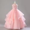 imageIDOPIP Sequin Flower Girl Dress for Wedding Pageant Tulle Ball Gown Prom Kids Princess Birthday Party Bridesmaid Maxi DressesPink
