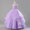 imageIDOPIP Sequin Flower Girl Dress for Wedding Pageant Tulle Ball Gown Prom Kids Princess Birthday Party Bridesmaid Maxi DressesPurple