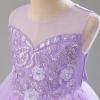 imageIDOPIP Sequin Flower Girl Dress for Wedding Pageant Tulle Ball Gown Prom Kids Princess Birthday Party Bridesmaid Maxi DressesPurple