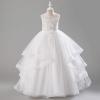 imageIDOPIP Sequin Flower Girl Dress for Wedding Pageant Tulle Ball Gown Prom Kids Princess Birthday Party Bridesmaid Maxi DressesWhite