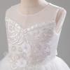 imageIDOPIP Sequin Flower Girl Dress for Wedding Pageant Tulle Ball Gown Prom Kids Princess Birthday Party Bridesmaid Maxi DressesWhite