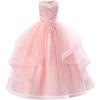 imageIDOPIP Sequin Flower Girl Dress for Wedding Pageant Tulle Ball Gown Prom Kids Princess Birthday Party Bridesmaid Maxi DressesPink
