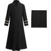 imageIDOPIP Muslim Dress for Girls Islamic Prayer Abaya Long Sleeve Cardigan Kaftan Robe Dresses with Hijab Ramadan Dubai OutfitsBlack