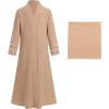 imageIDOPIP Muslim Dress for Girls Islamic Prayer Abaya Long Sleeve Cardigan Kaftan Robe Dresses with Hijab Ramadan Dubai OutfitsChampagne