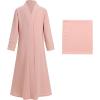 imageIDOPIP Muslim Dress for Girls Islamic Prayer Abaya Long Sleeve Cardigan Kaftan Robe Dresses with Hijab Ramadan Dubai OutfitsPink