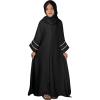 imageIDOPIP Muslim Dress for Girls Islamic Prayer Abaya Long Sleeve Cardigan Kaftan Robe Dresses with Hijab Ramadan Dubai OutfitsBlack