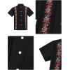 imageIDOPIP Mexican Shirts for Boys Guayabera Shirts Traditional Embroidered Mexico Shirt Kids Short Sleeve Button Down TShirtsBlack