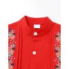imageIDOPIP Mexican Shirts for Boys Guayabera Shirts Traditional Embroidered Mexico Shirt Kids Short Sleeve Button Down TShirtsRed
