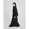 imageIDOPIP Muslim Dress for Girls Islamic Prayer Abaya Long Sleeve Chiffon Kaftan Robe Dresses with Hijab Ramadan Dubai OutfitsBlack