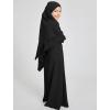 imageIDOPIP Muslim Dress for Girls Islamic Prayer Abaya Long Sleeve Chiffon Kaftan Robe Dresses with Hijab Ramadan Dubai OutfitsBlack