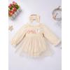 imageIDOPIP Baby Girls Strawberry Butterfly 1st Birthday Outfit Berry One Romper Smocked Ruffle Tutu Dress with Headband ClothesApricot