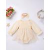 imageIDOPIP Baby Girls Strawberry Butterfly 1st Birthday Outfit Berry One Romper Smocked Ruffle Tutu Dress with Headband ClothesApricot