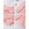 imageIDOPIP Baby Girls Strawberry Butterfly 1st Birthday Outfit Berry One Romper Smocked Ruffle Tutu Dress with Headband ClothesPink