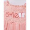 imageIDOPIP Baby Girls Strawberry Butterfly 1st Birthday Outfit Berry One Romper Smocked Ruffle Tutu Dress with Headband ClothesPink