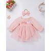 imageIDOPIP Baby Girls Strawberry Butterfly 1st Birthday Outfit Berry One Romper Smocked Ruffle Tutu Dress with Headband ClothesPink