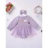 imageIDOPIP Baby Girls Strawberry Butterfly 1st Birthday Outfit Berry One Romper Smocked Ruffle Tutu Dress with Headband ClothesPurple